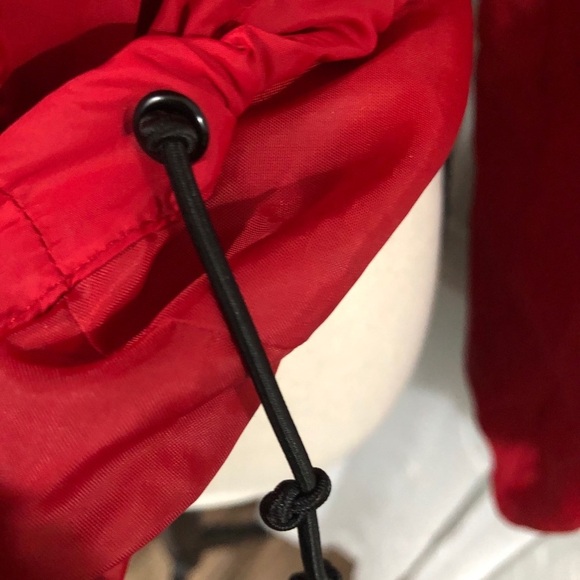 Garage  red windbreaker striped sleeves SZ L - Picture 13 of 14
